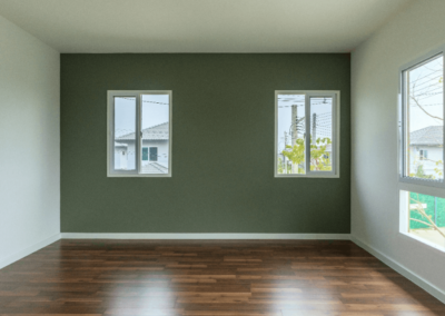 slaapkamer donker groen hout